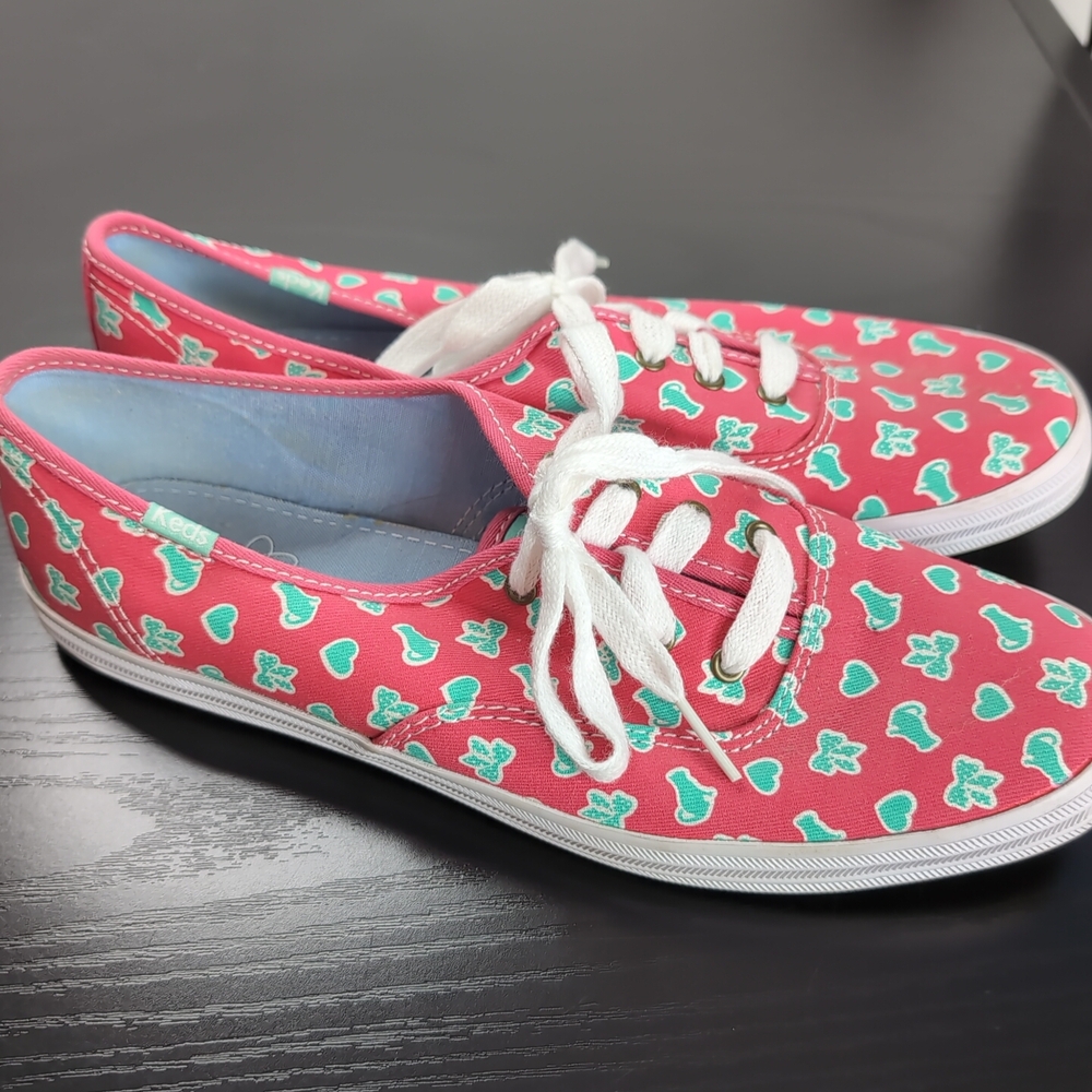 Taylor Swift x Keds Women's Shoes 8.5 Red with Cats and Bows Gently Worn